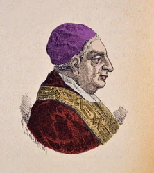 Portret van paus Benedictus XIII (benedetto, Benedict of Benedictus) (1724-1730), 1898 (gravure met latere inkleuring)